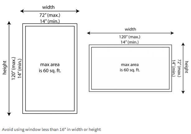 Fixed Window Series 410 – Sizes